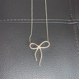 Silver Bow Necklace - Women’s Jewelry